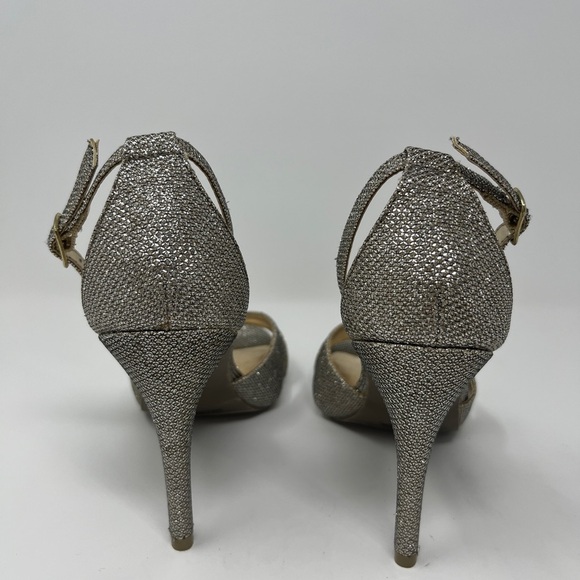 Material Girl Glitter Ankle Strap Open Toe Heels Size 7.5 - Picture 5 of 9